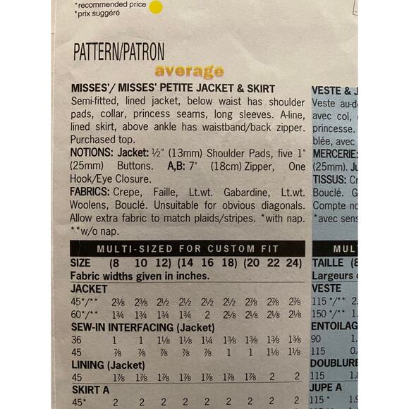 Butterick Sewing pattern 6263 Womens suit Blazer midi skirt sz 8 10 12 - Picture 5 of 8